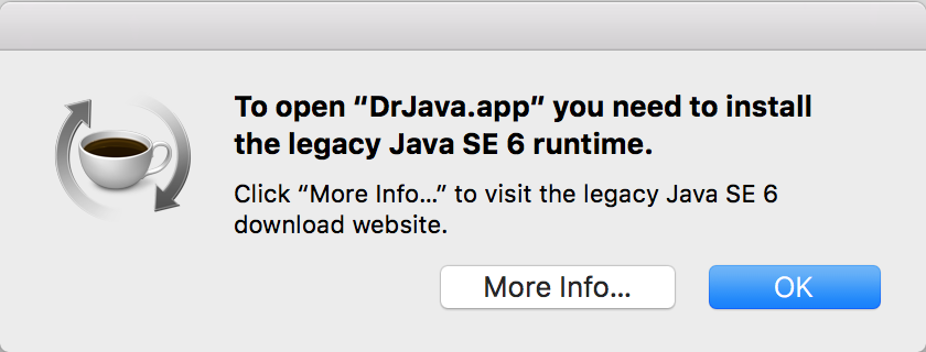 legacy java se 6 runtime mac 10.12